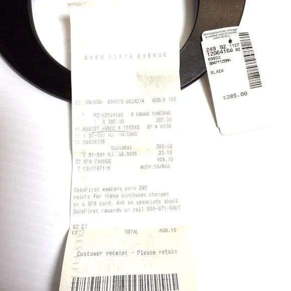 Donna Karan Black Leather Tote w Dust Bag - Picture 12 of 13